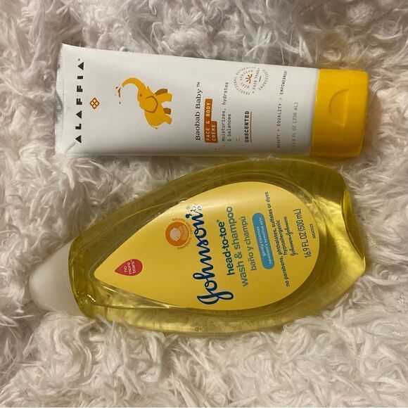 *NWT* Johnson’s Baby Wash & Shampoo & Alaffia Baobab Baby Unscented Baby Lotion - Picture 1 of 4